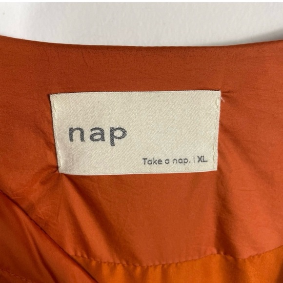 Nap Loungewear Ultra Light Down Coat in Orange Size XL - Picture 6 of 8
